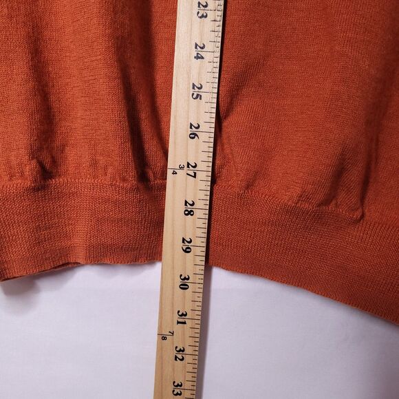 Jos A Bank Merino Wool Polo Sweater Mens XL Orange Long Sleeve - Picture 6 of 10